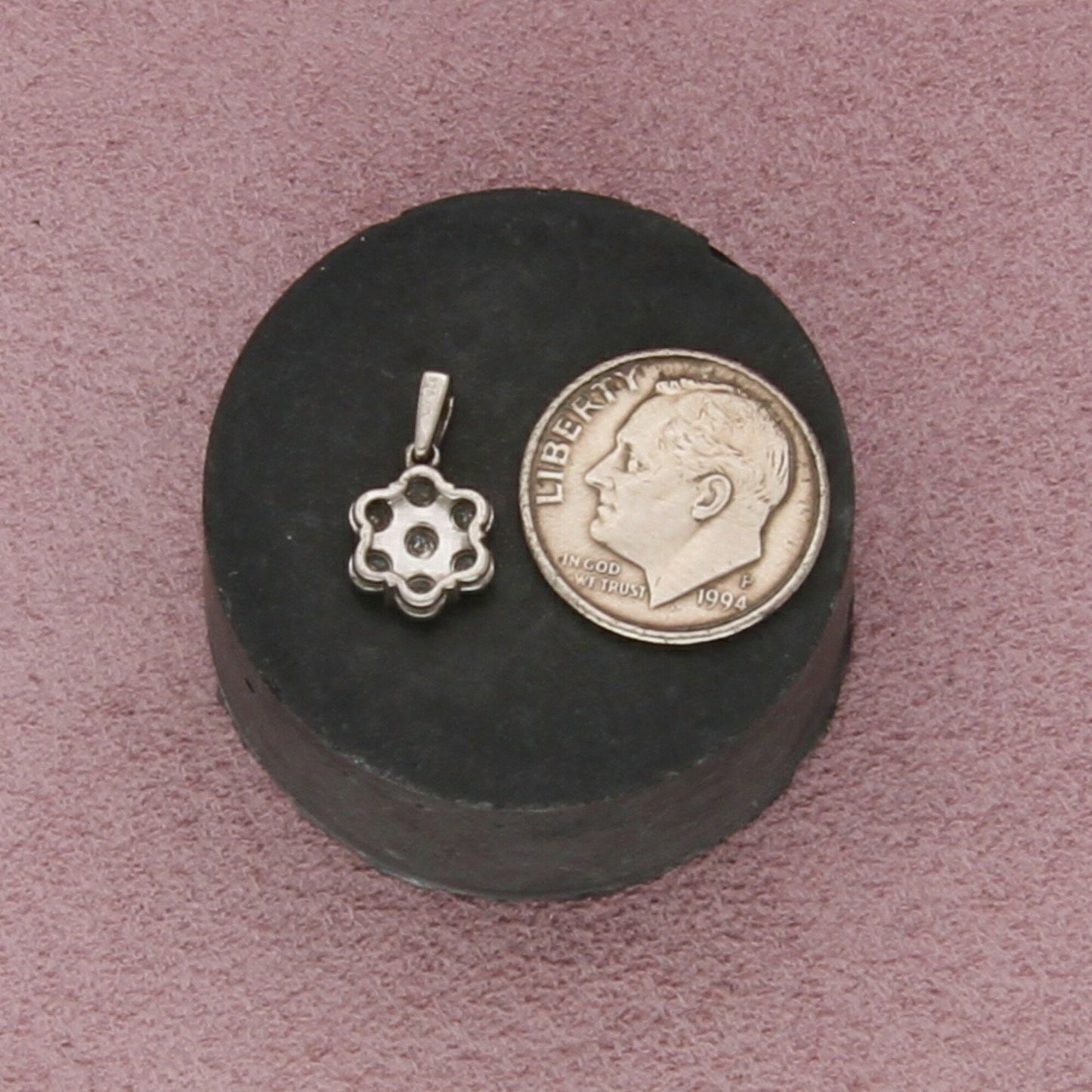 sterling silver diamond accent flower pendant