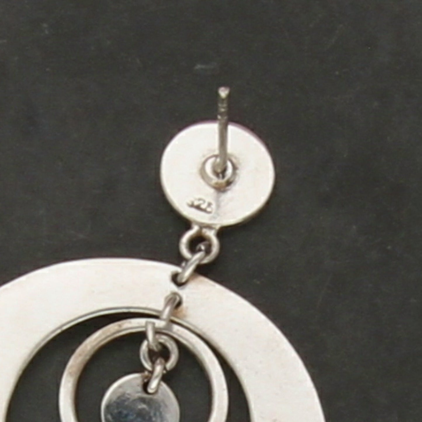 sterling silver hammered cascading disc dangle earrings