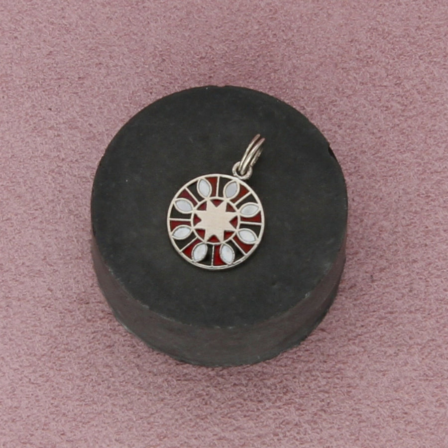 sterling silver vintage enamel pennsylvania dutch hex sign charm pendant
