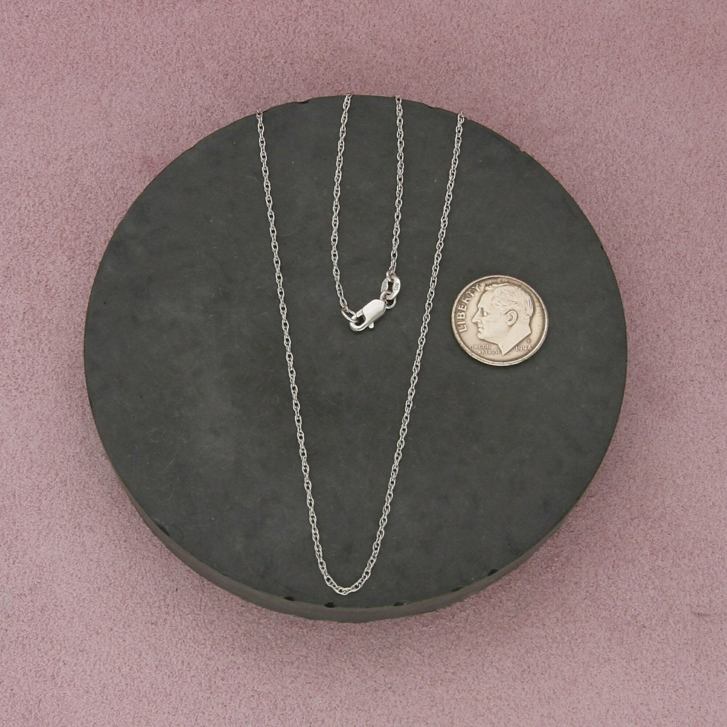 sterling silver 1mm prince of wales chain necklace size 18in