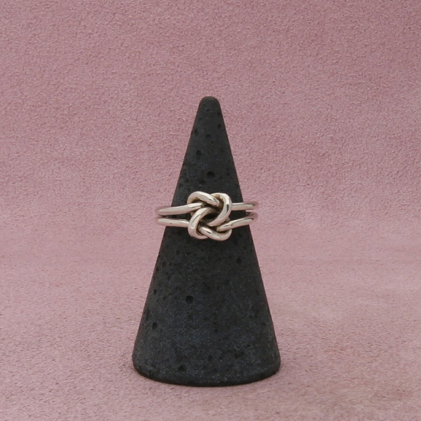 sterling silver double band love knot ring size 4
