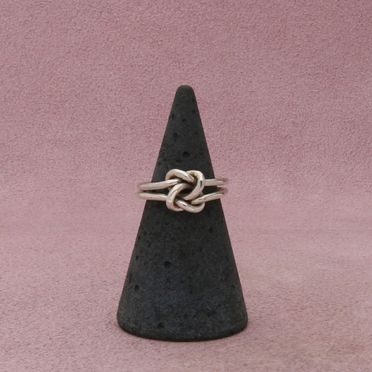 sterling silver double band love knot ring size 4