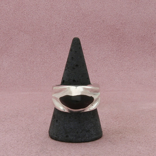 taxco mexico sterling silver vintage mens chunky onyx ring size 9.5