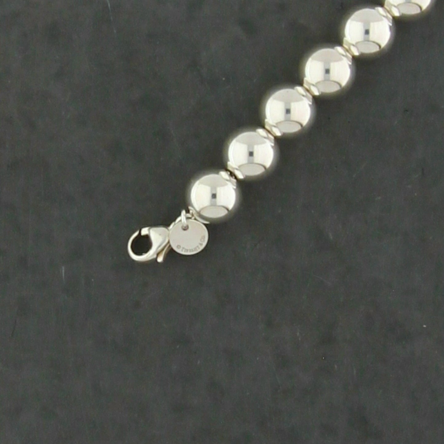 tiffany & co sterling silver hardwear 10mm bead necklace size 20in