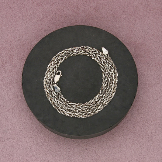 sterling silver italy 4mm woven serpentine chain necklace size 18in