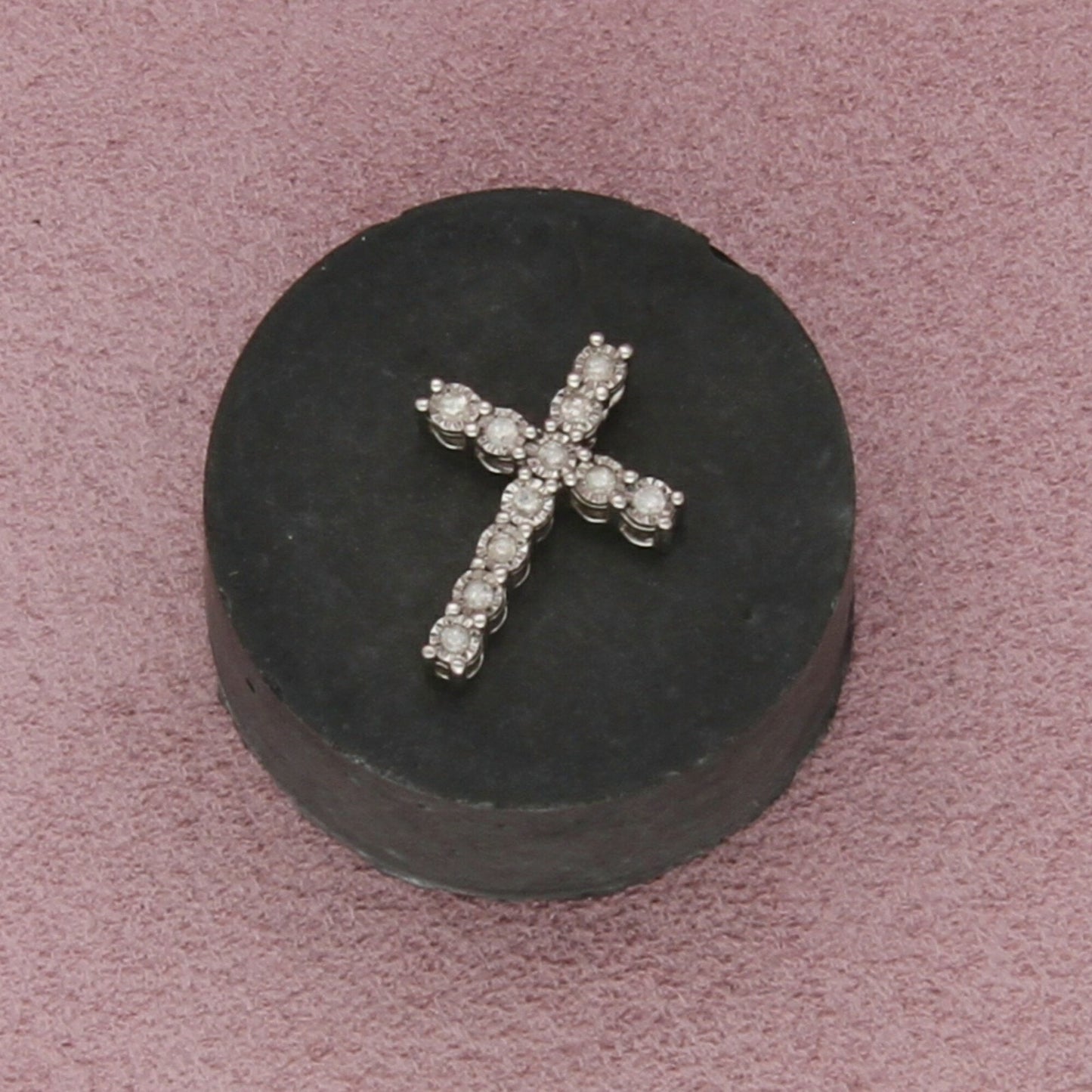 sterling silver diamond accent cross pendant