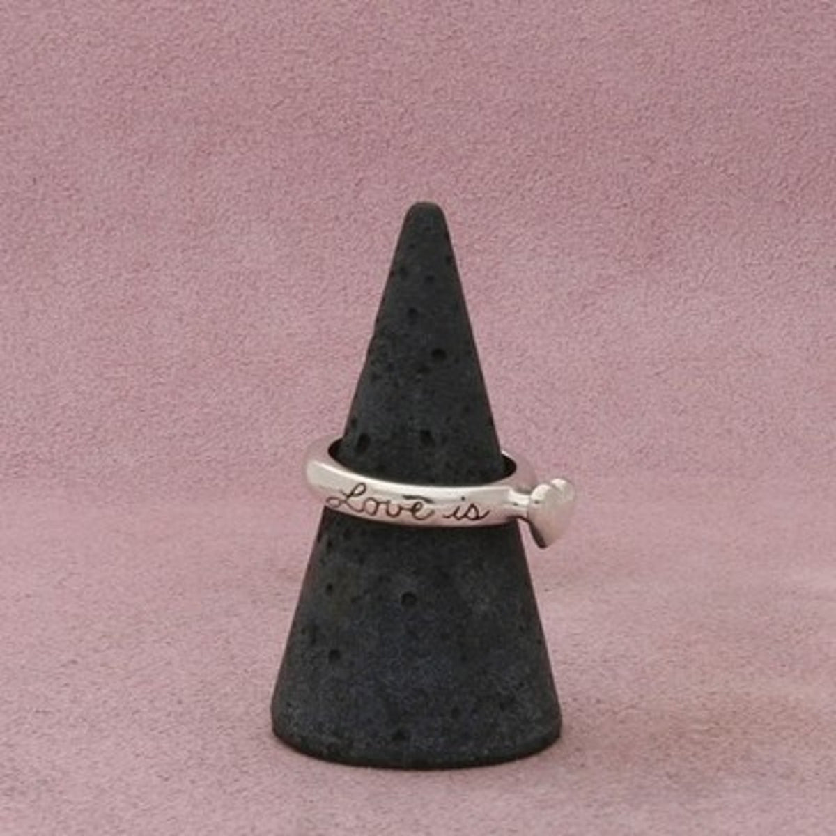 Sterling Silver Love Is Everything Heart Stack Ring Size 6.5
