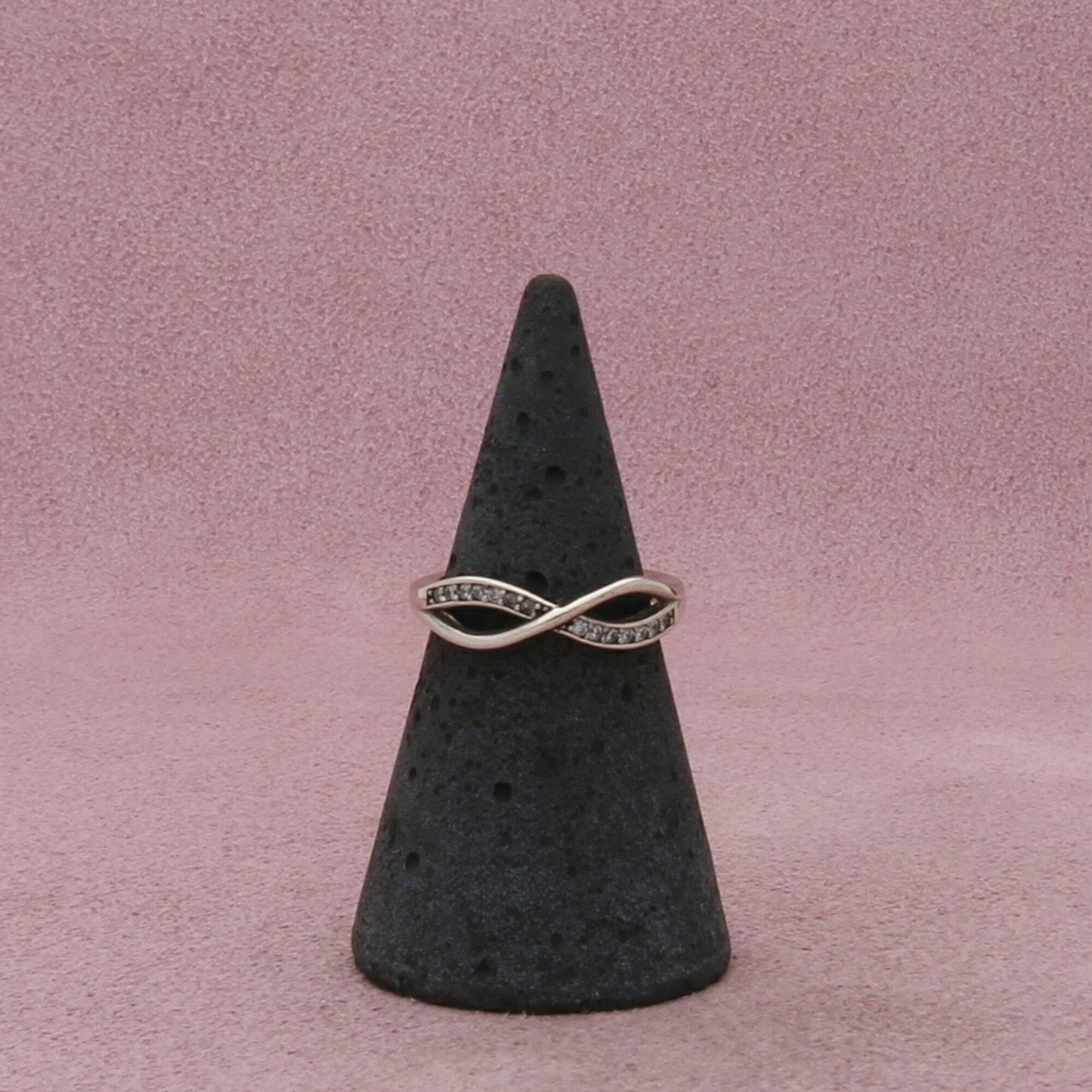 sterling silver cz infinity ring size 4.75