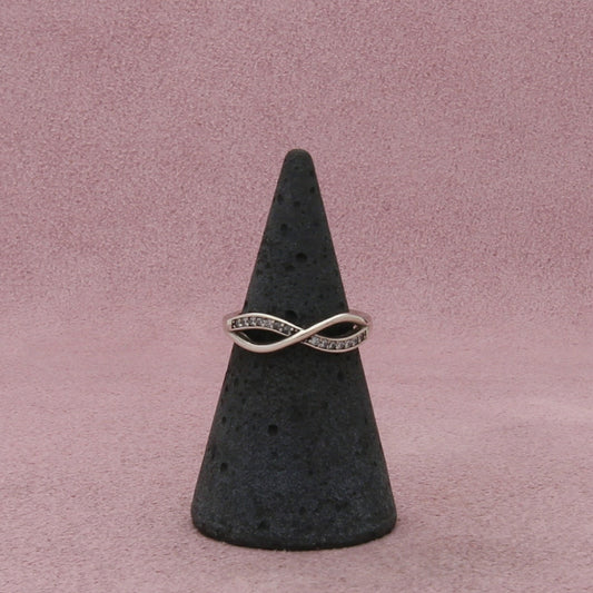 sterling silver cz infinity ring size 4.75