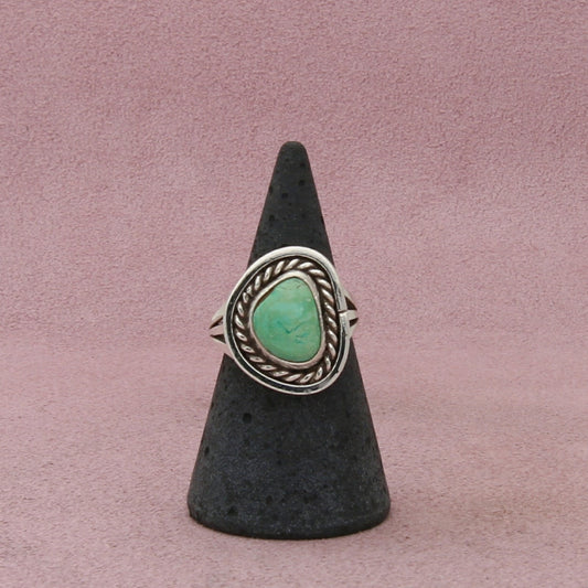 navajo sterling silver vintage braided turquoise ring size 6