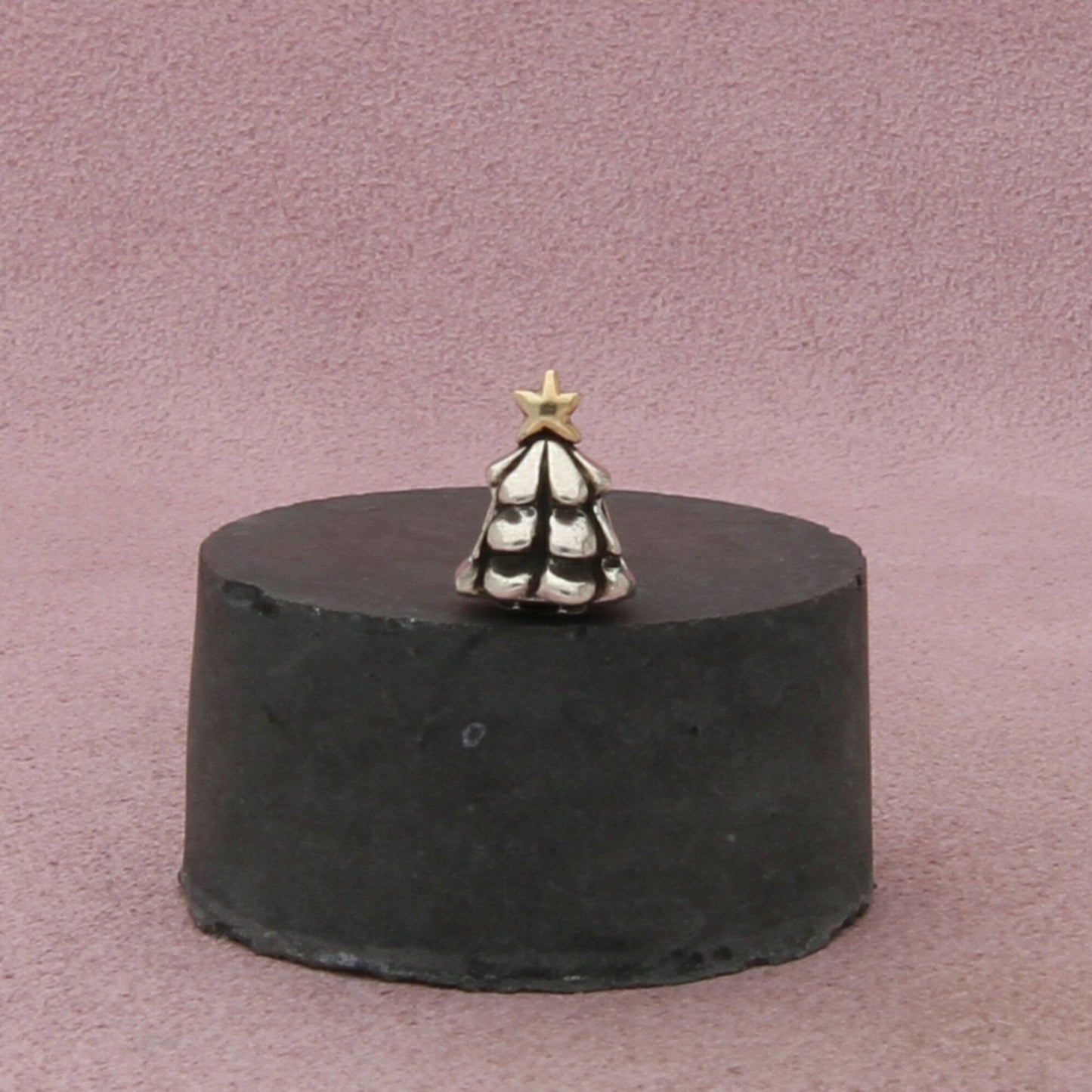 pandora sterling silver & 14k gold authentic christmas tree bead (790365) charm