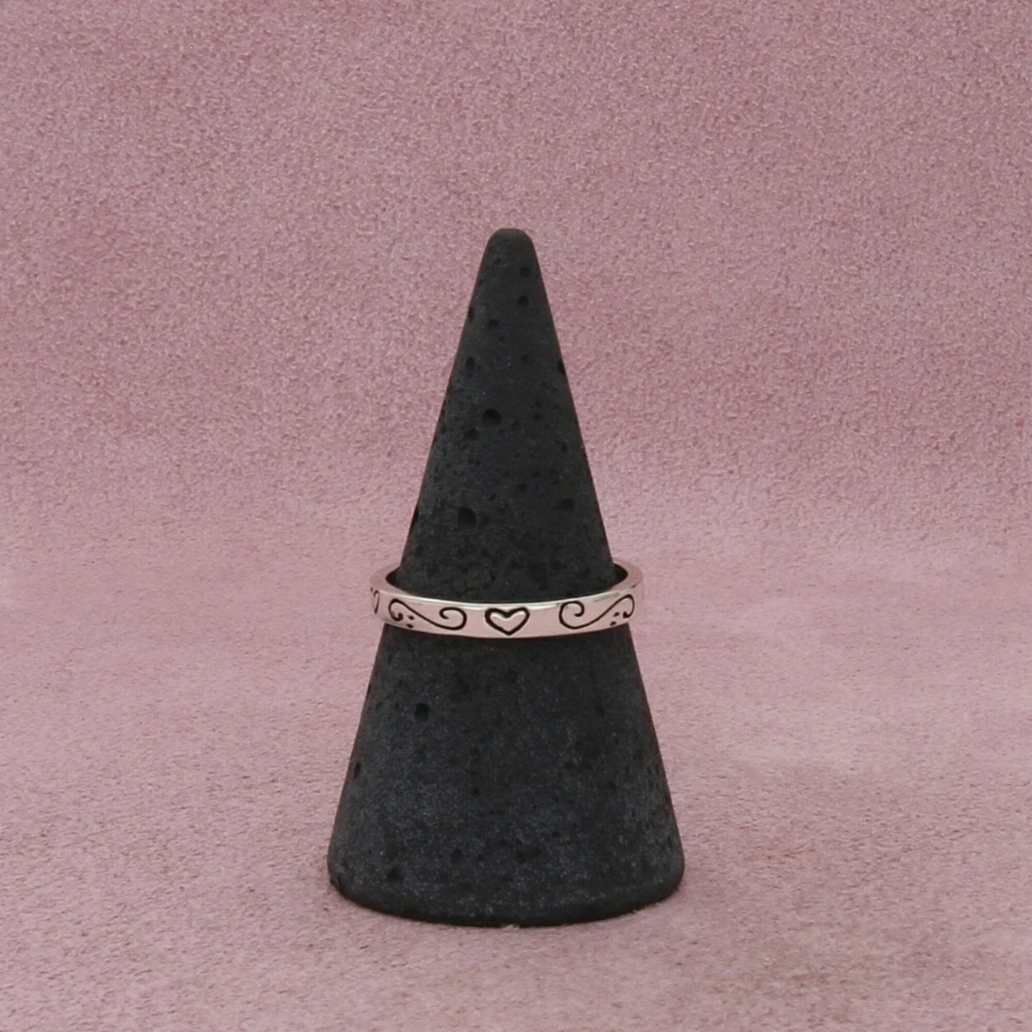 sterling silver floral stack band ring size 7.75