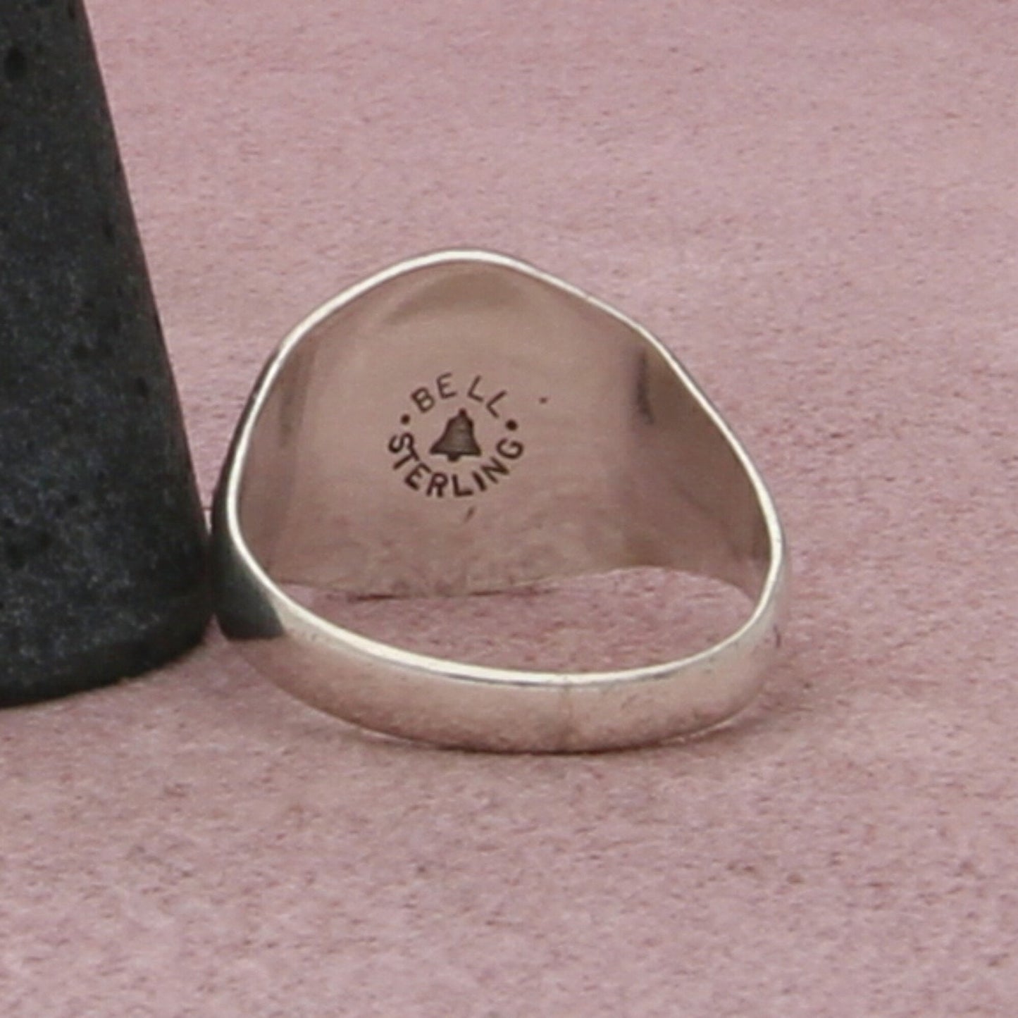 bell sterling silver vintage southwestern end of trail signet ring size 7.75