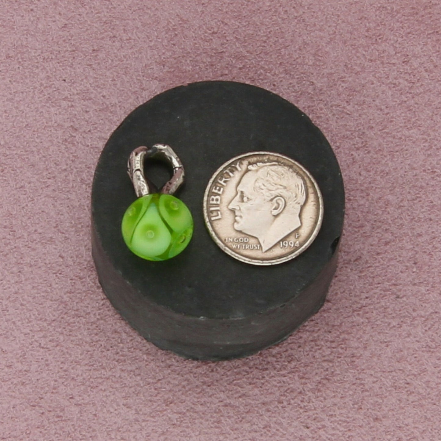 trollbeads sterling silver spring green murano glass bead charm