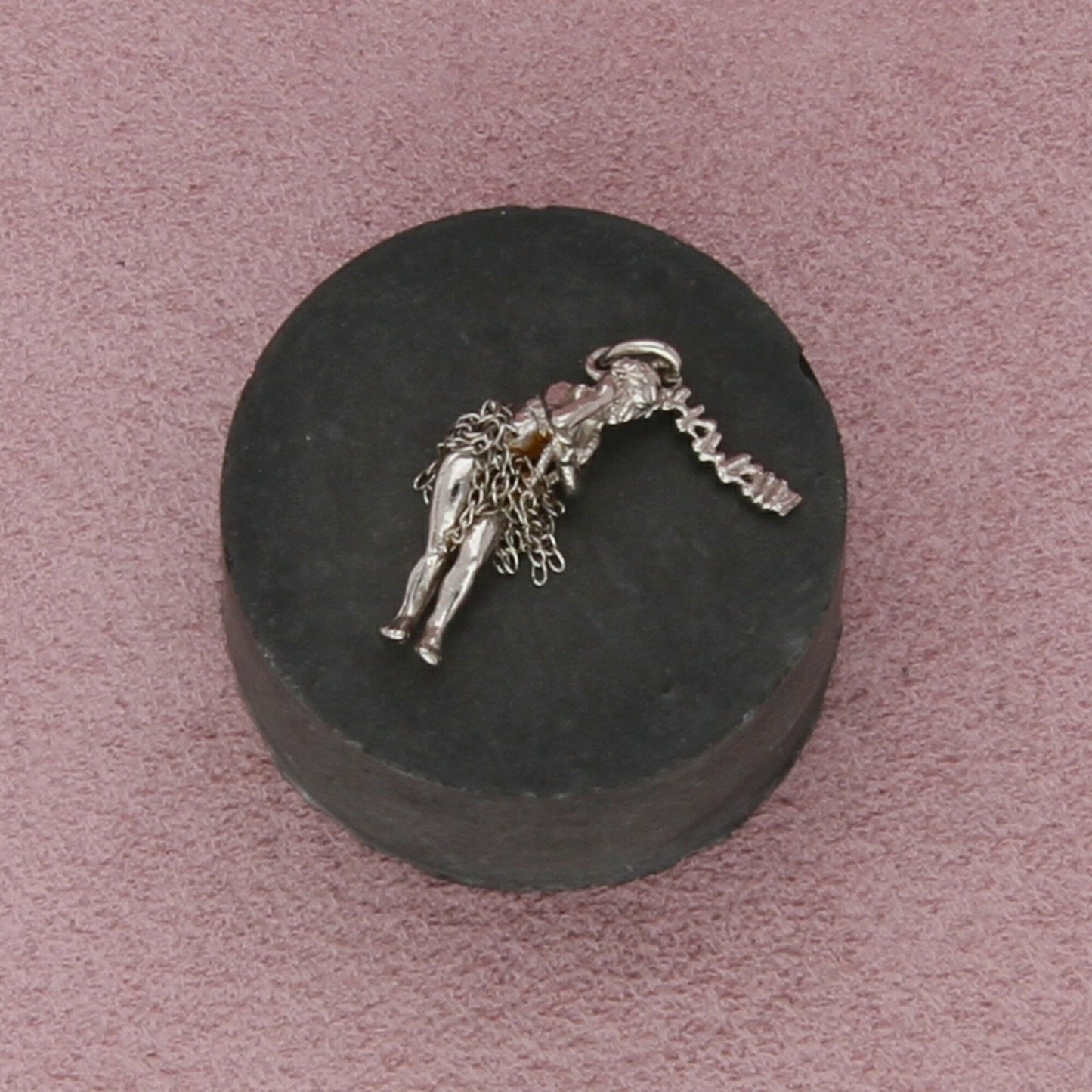 sterling silver vintage hawaii hula girl (skirt moves) charm pendant