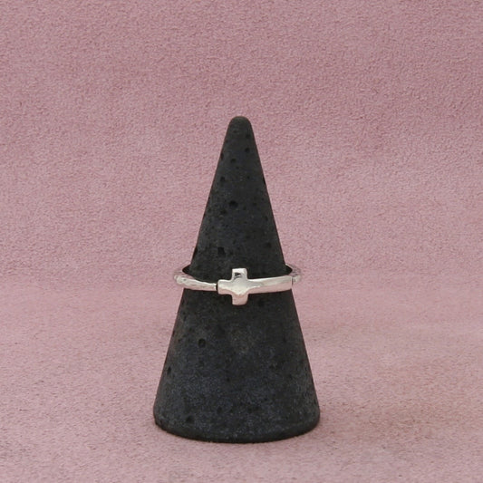 silpada sterling silver hammered cross stack band ring size 7