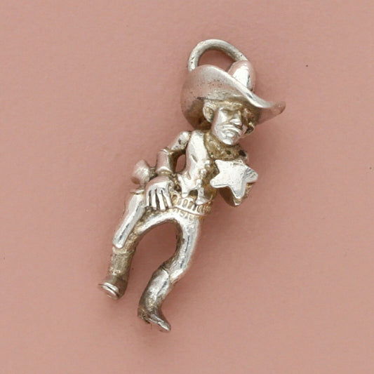 sterling silver vintage western 3d sherrif charm