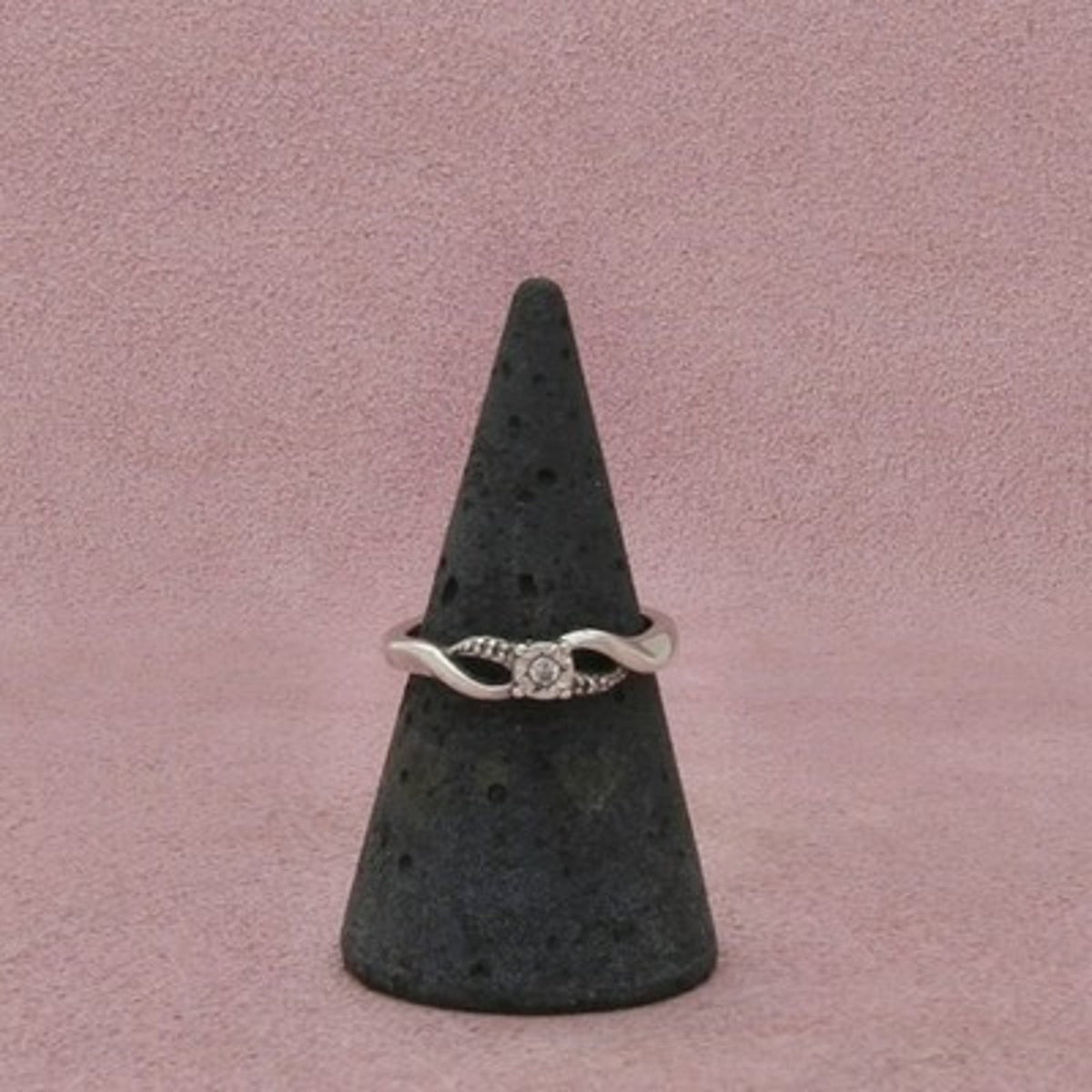 Kay Jewelers Sterling Silver Diamond Openwork Twist Ring Size 6.75