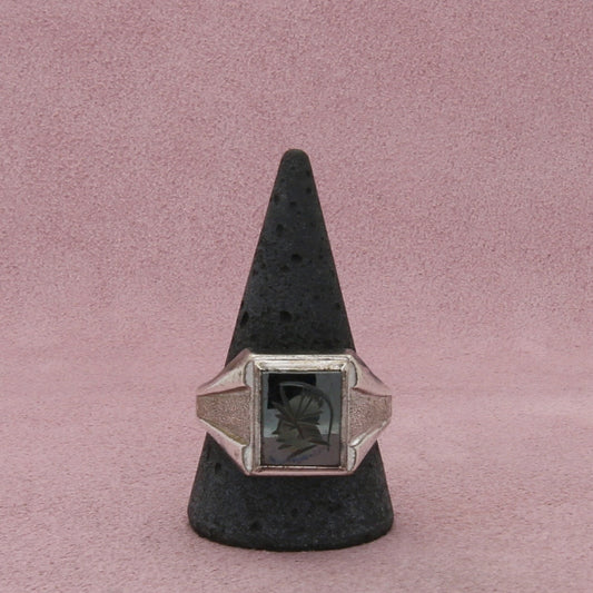 sterling silver mens vintage intaglio trojan warrior ring size 12.5