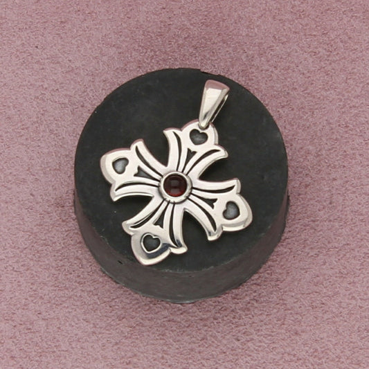 james avery sterling silver retired garnet abundant love cross pendant