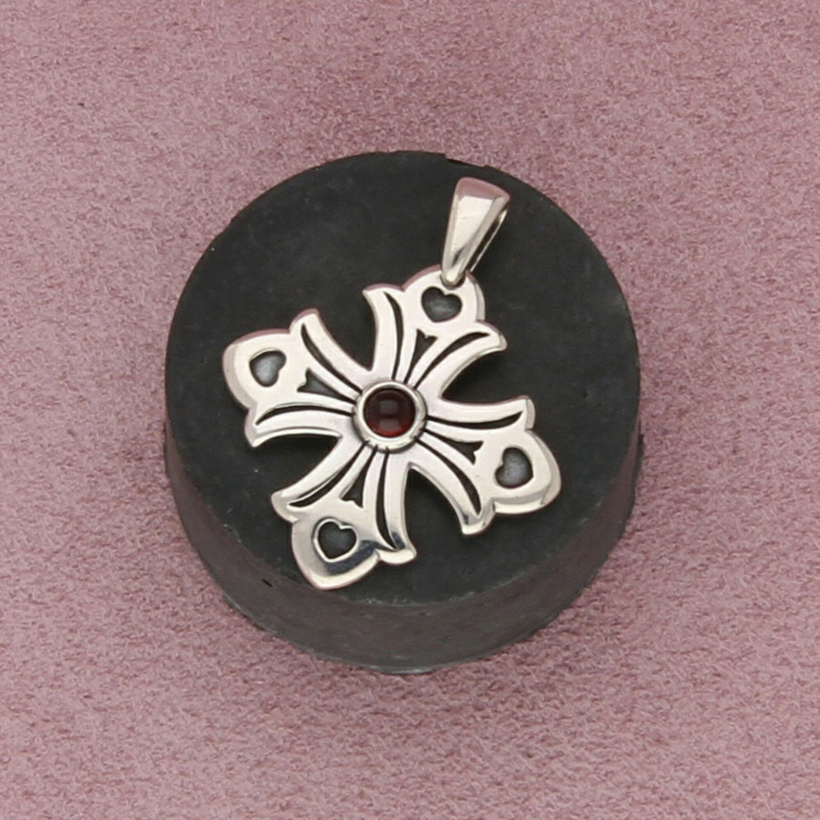 james avery sterling silver retired garnet abundant love cross pendant