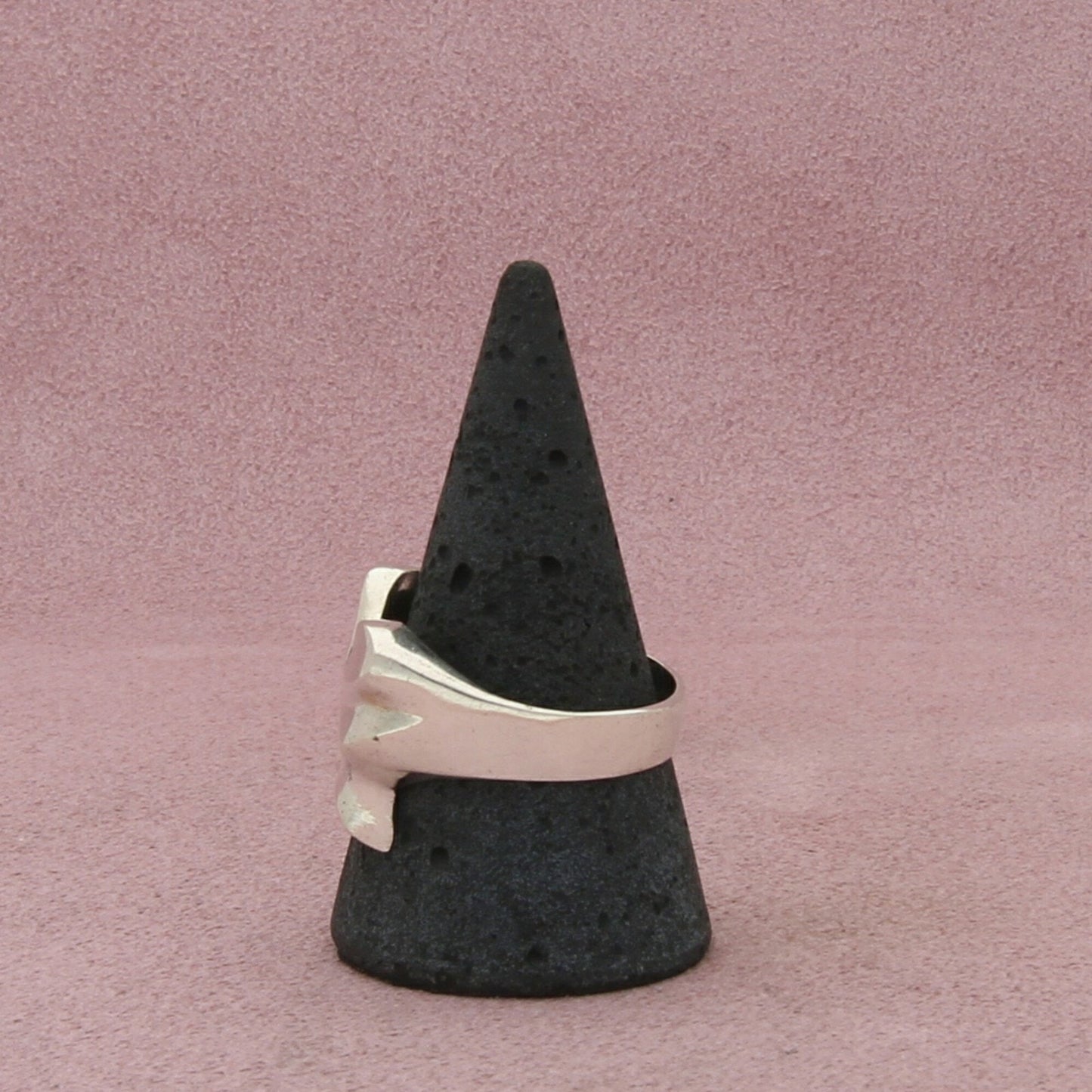 taxco mexico sterling silver vintage chunky ribbon bow ring size 11.25