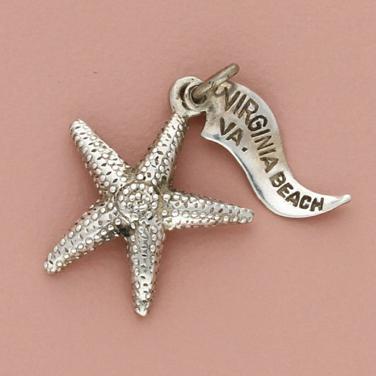 sterling silver vintage virginia beach starfish souvenir charm