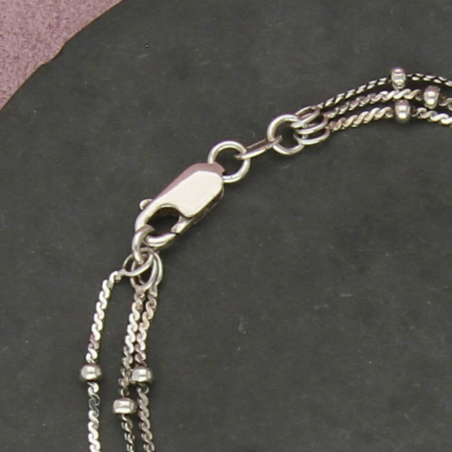 sterling silver layered serpentine saturn chain bracelet size 7.5in