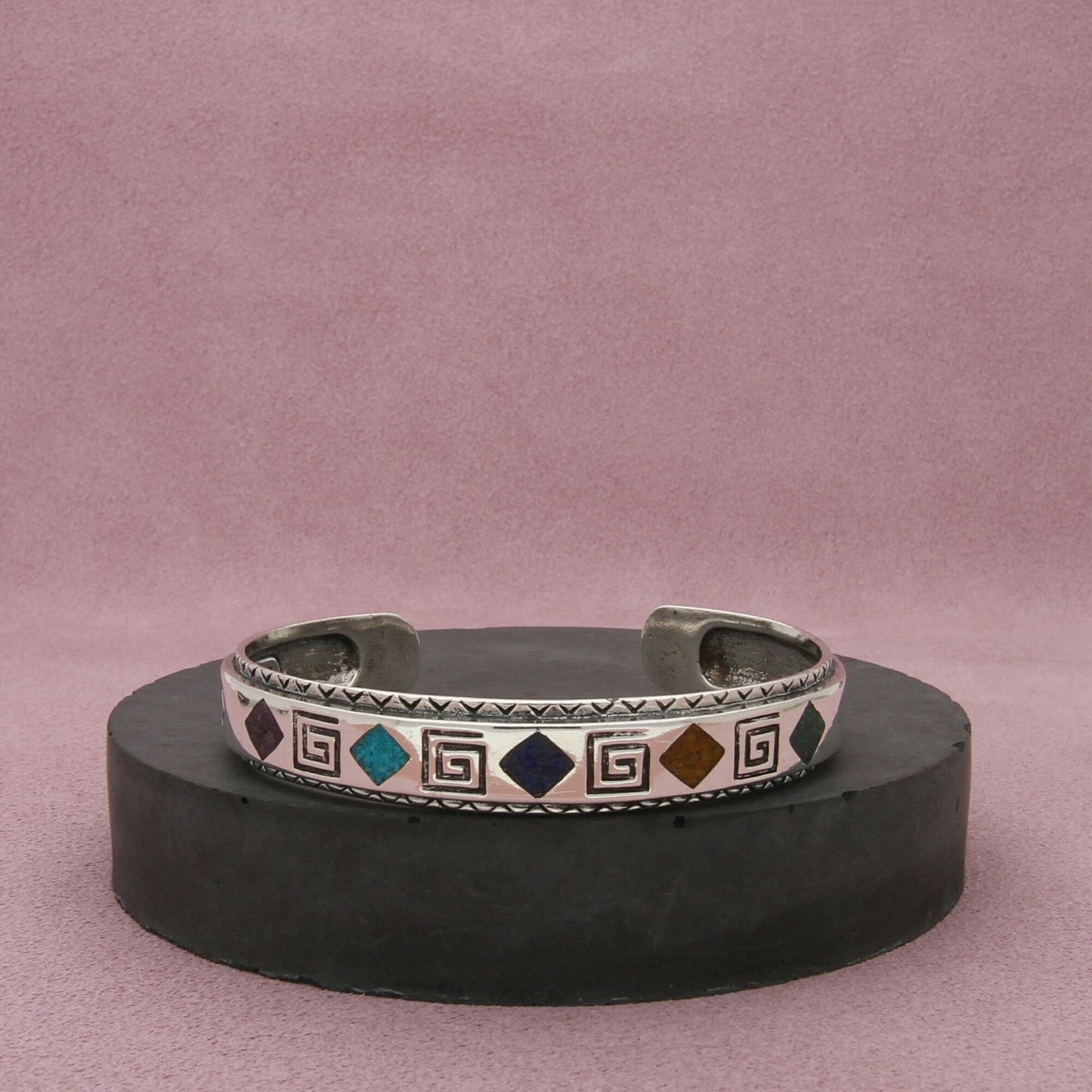 carolyn pollack sterling silver southwesten turquoise cuff bracelet size 6.75in