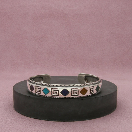 carolyn pollack sterling silver southwesten turquoise cuff bracelet size 6.75in