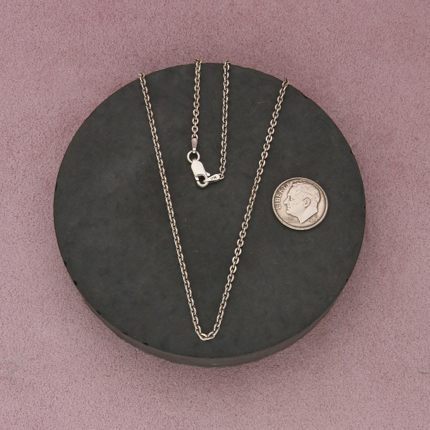 sterling silver italy 2mm cable chain necklace size 16in