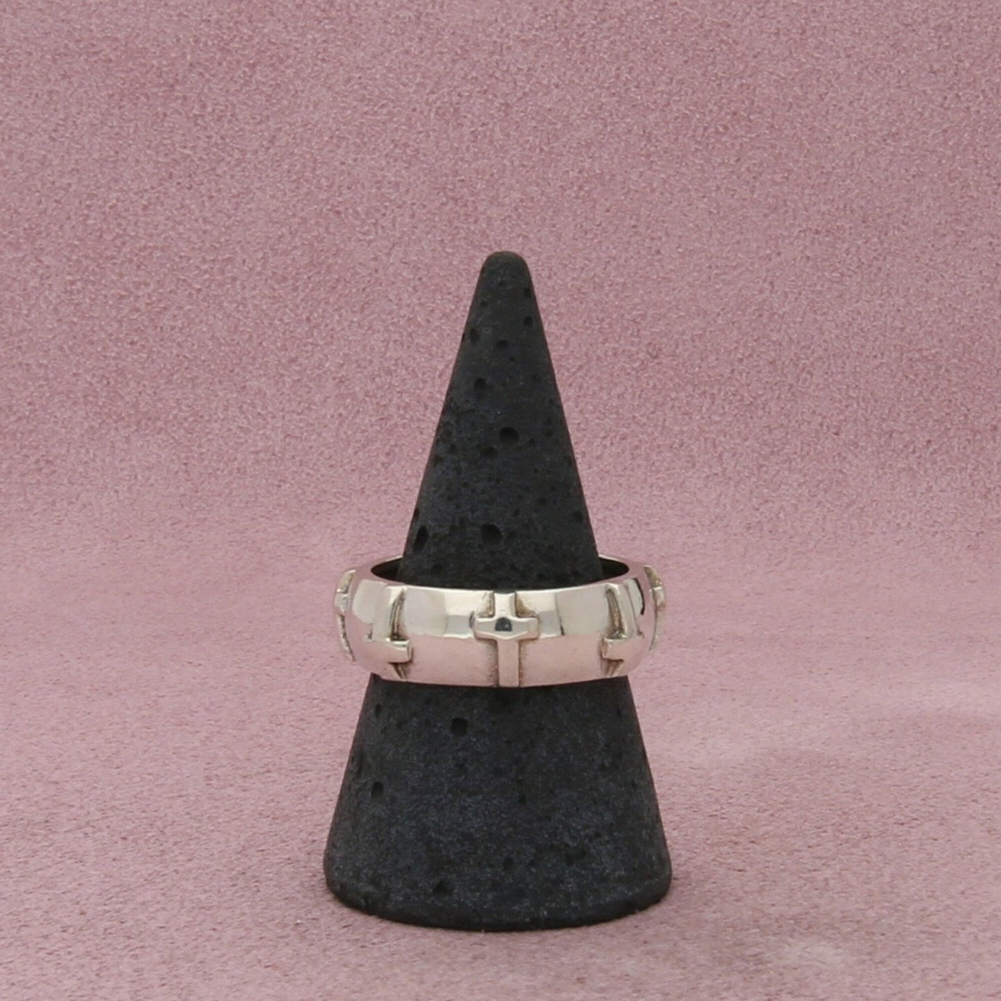 sterling silver crosses band ring size 10
