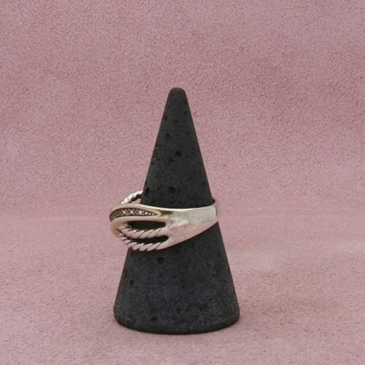 Sterling Silver Diamond Accent Crossover Band Ring Size 9