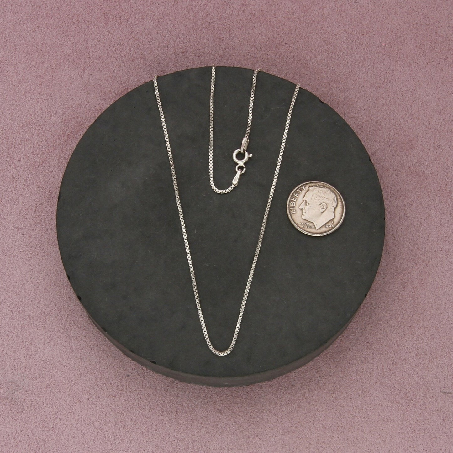 sterling silver italy 1mm box chain necklace size 16in