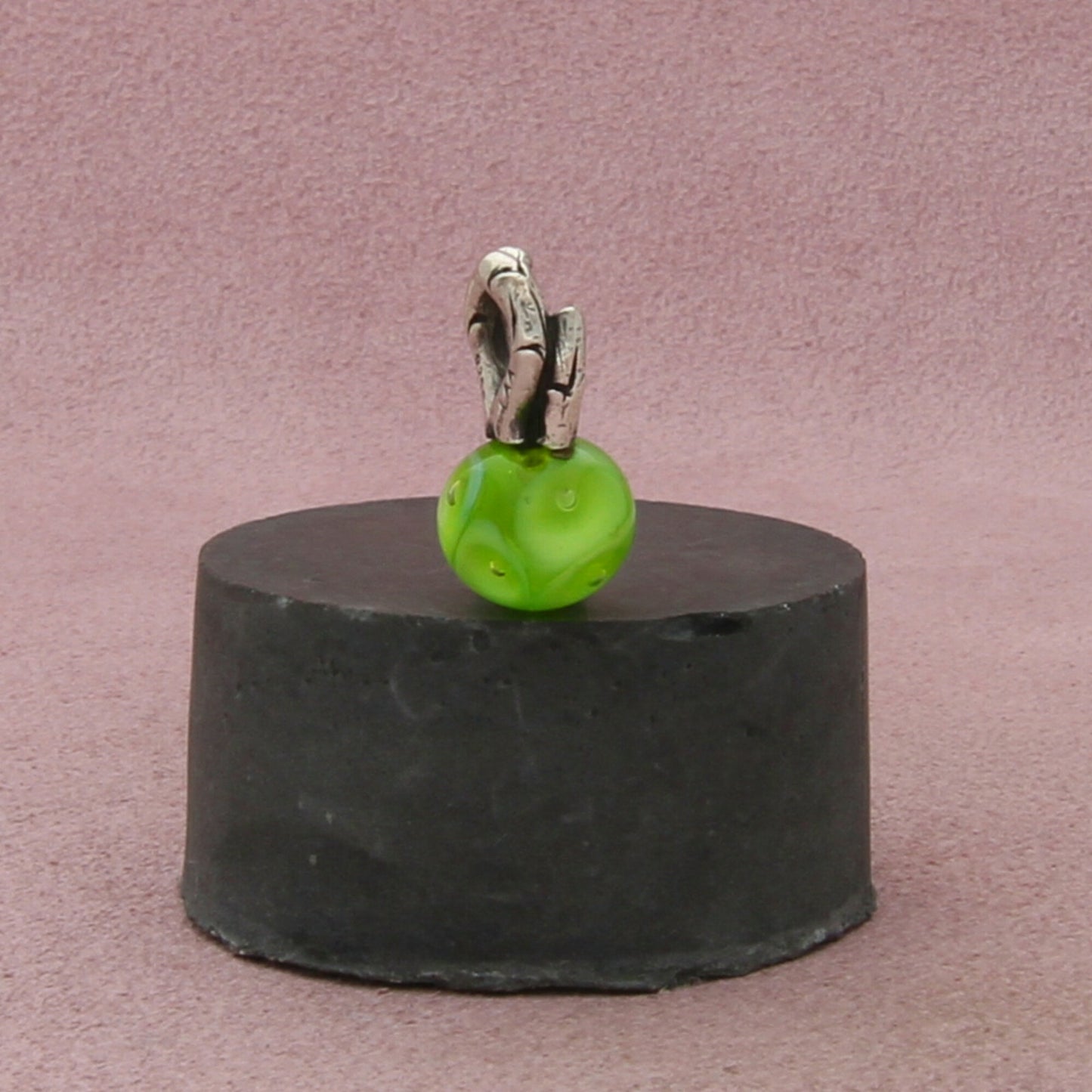 trollbeads sterling silver spring green murano glass bead charm