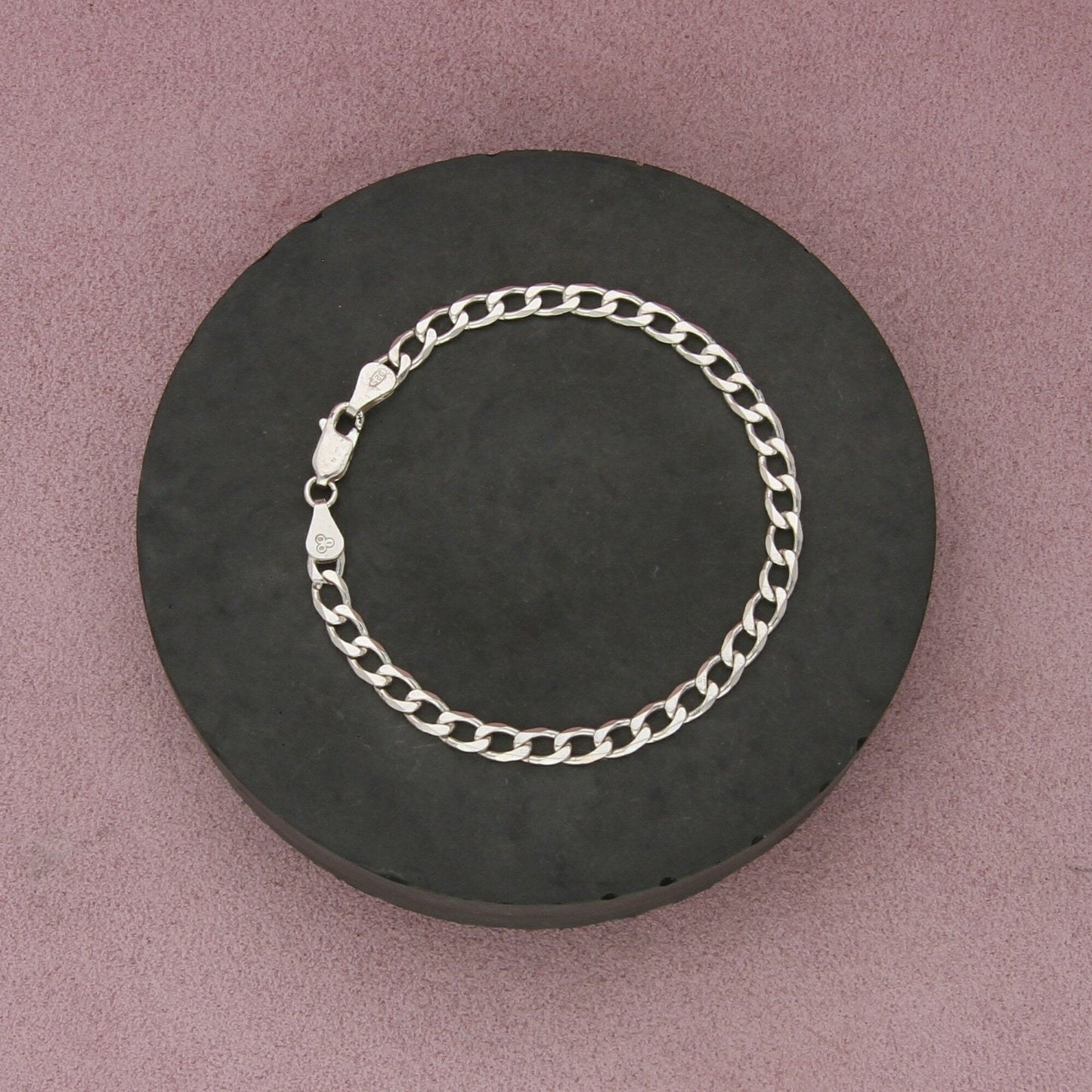 sterling silver 5mm curb link chain bracelet size 7in