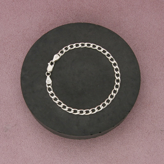 sterling silver 5mm curb link chain bracelet size 7in