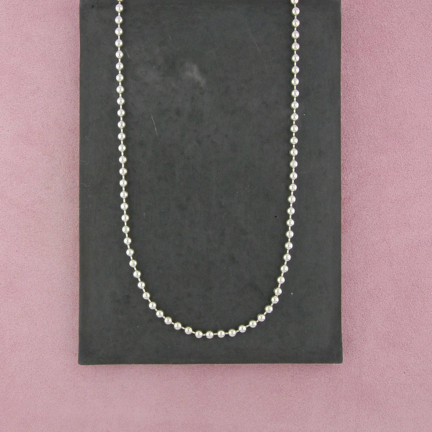 sterling silver italy 4mm bead chain necklace size 30in