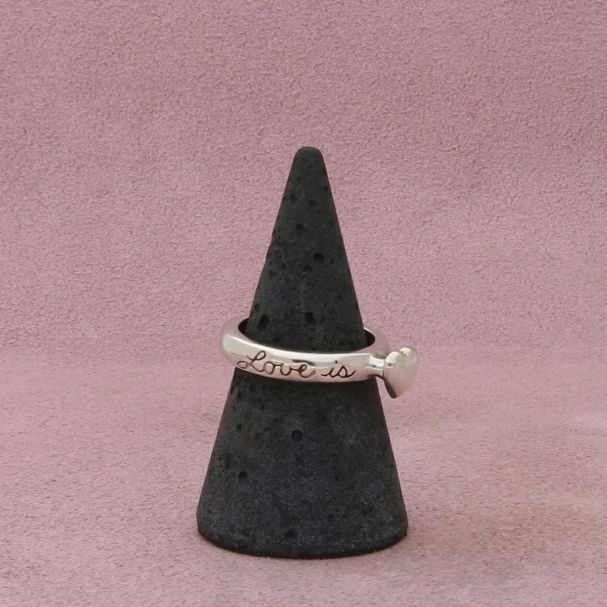 sterling silver love is everything heart stack ring size 6.5