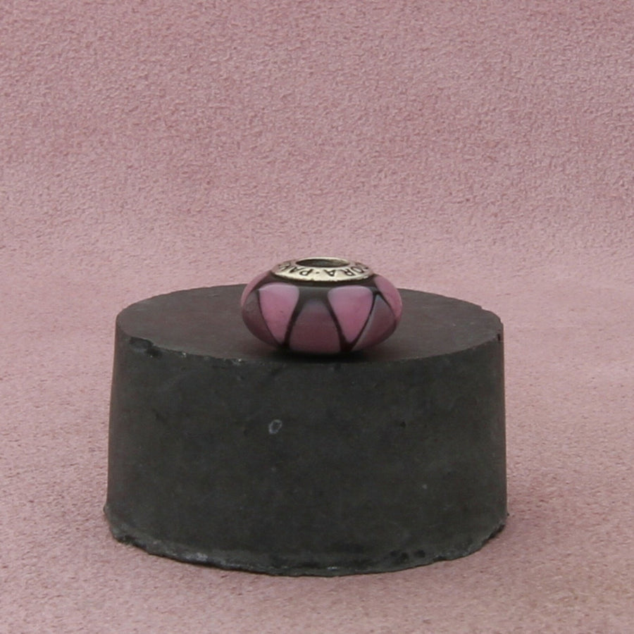 pandora sterling silver captivating purple murano glass bead (790635) charm