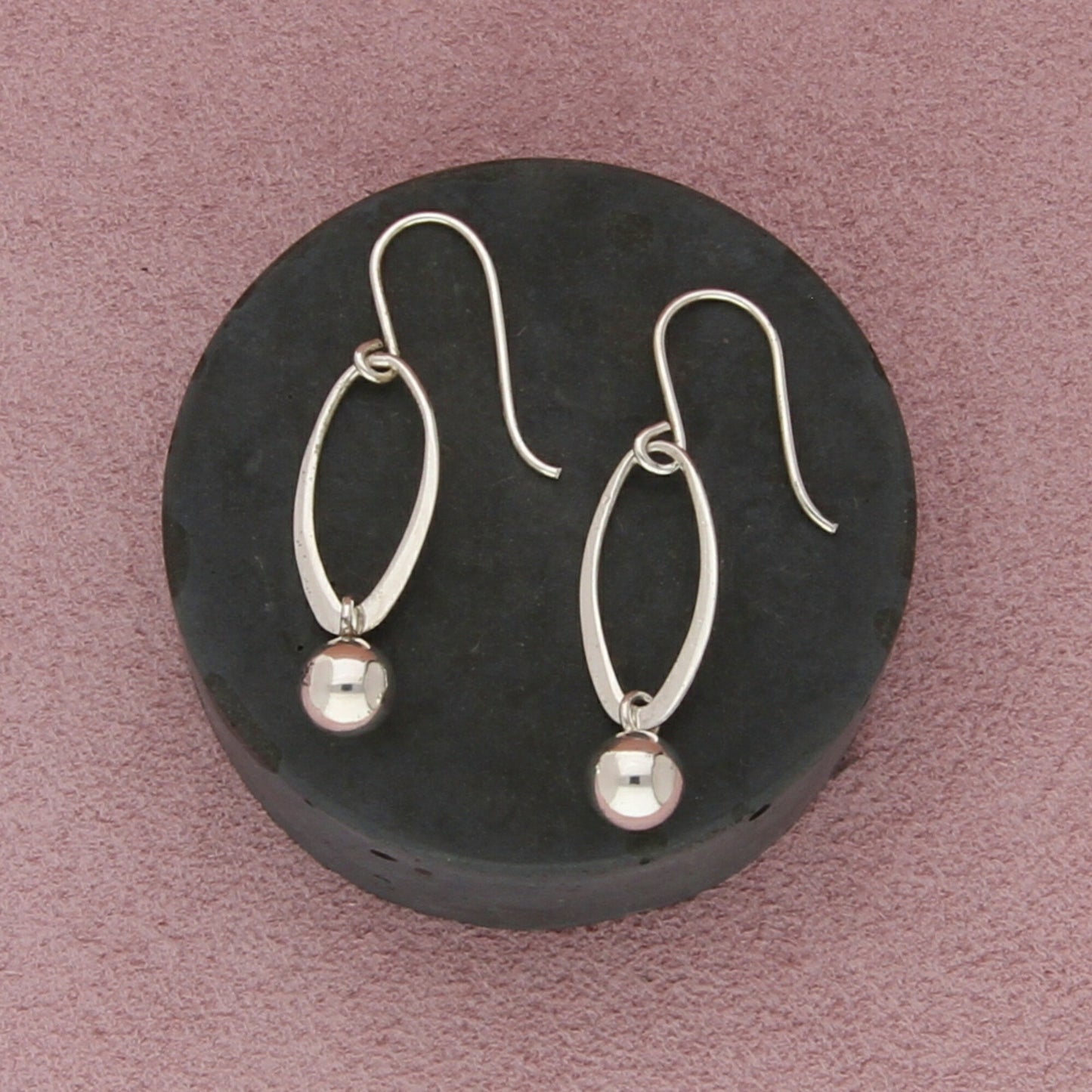 sterling silver vintage bead dangle earrings