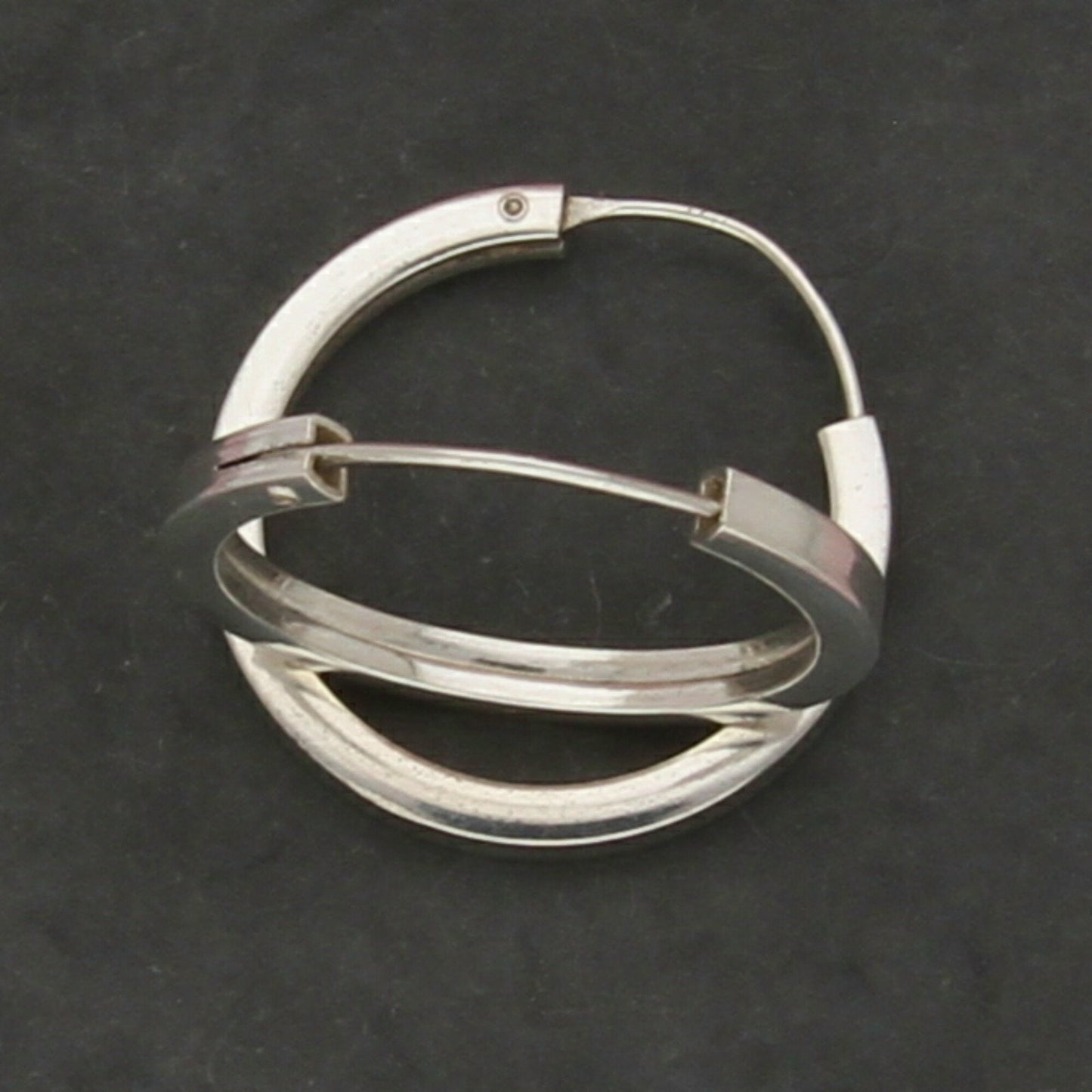 sterling silver vintage edged hoop earrings
