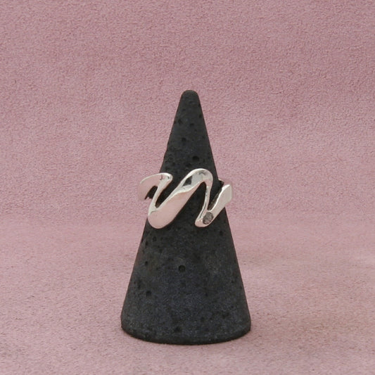 sterling silver zig zag band ring size 5