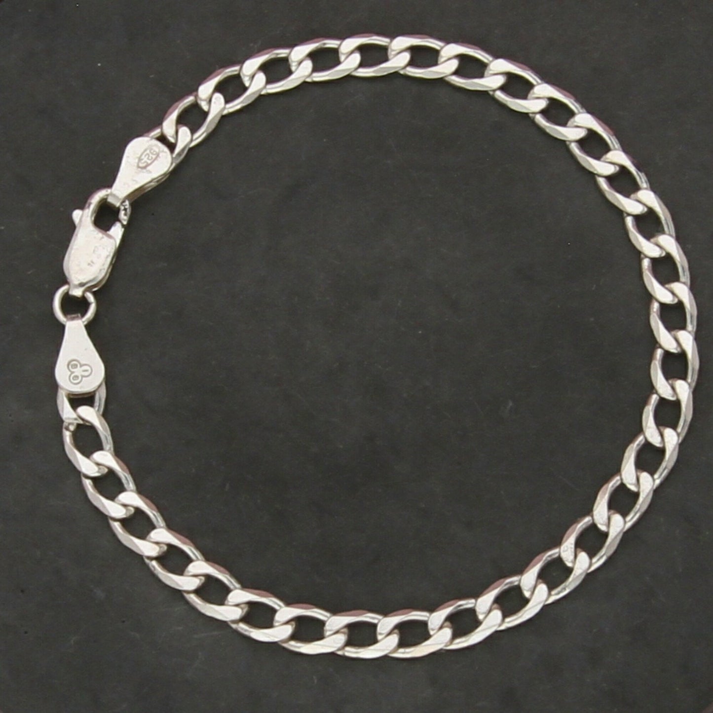 sterling silver 5mm curb link chain bracelet size 7in