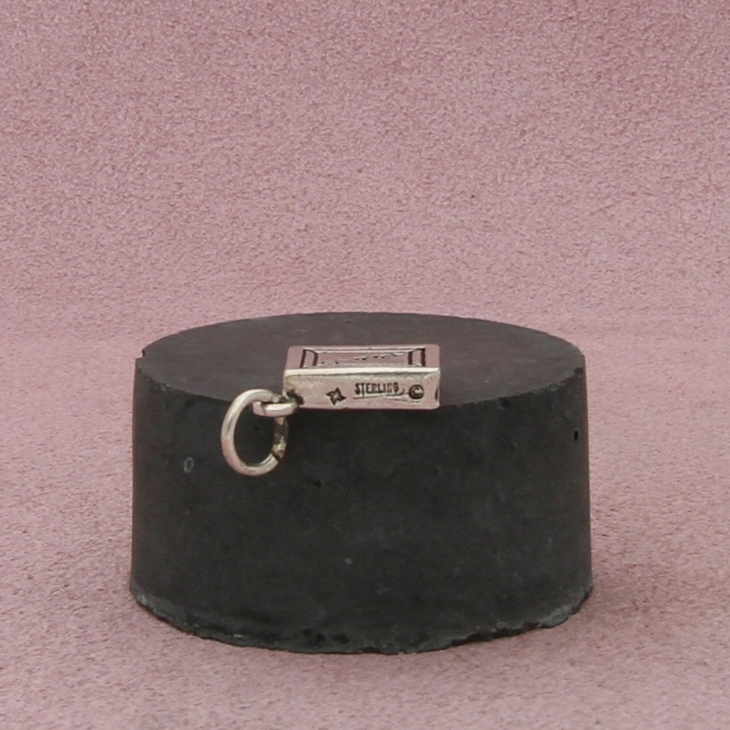 sterling silver vintage 3d diary charm pendant