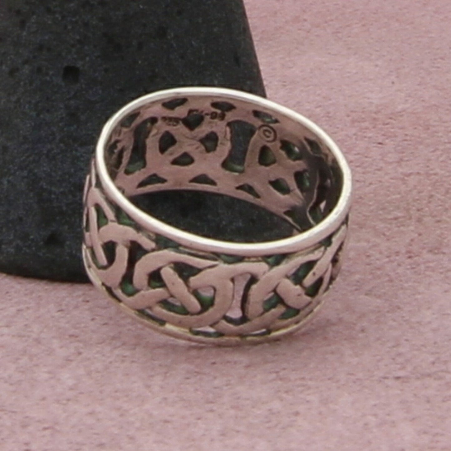 sterling silver vintage celtic knot band ring size 5.5