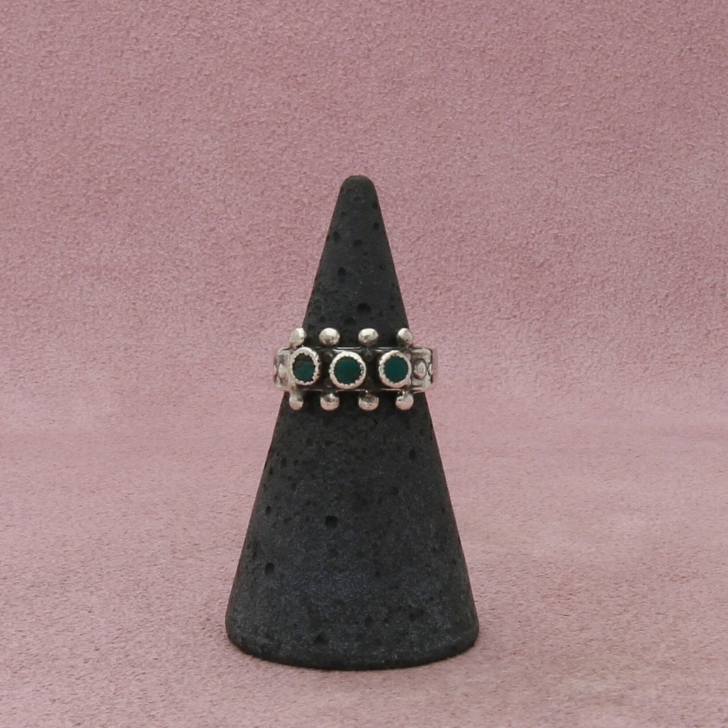 fred harvey era sterling silver vintage southwestern turquoise ring size 4
