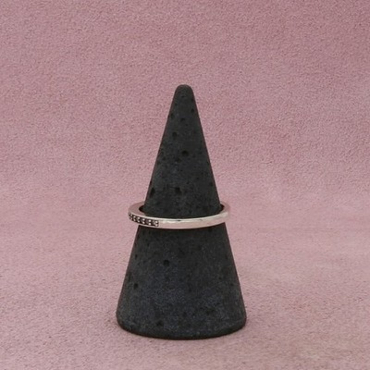 Sterling Silver Dainty Cz Stack Band Ring Size 7