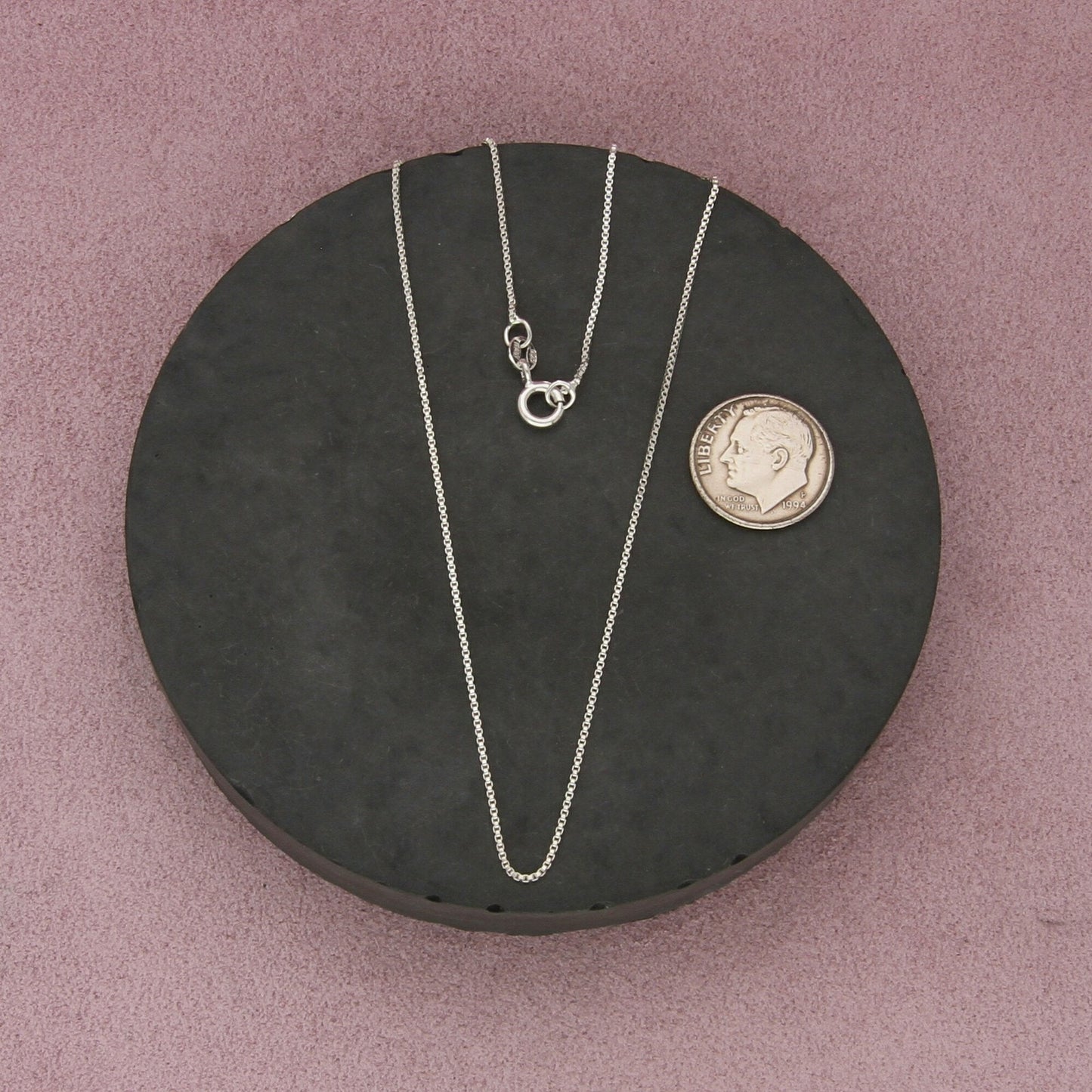 sterling silver italy 1mm box chain necklace size 19.75in