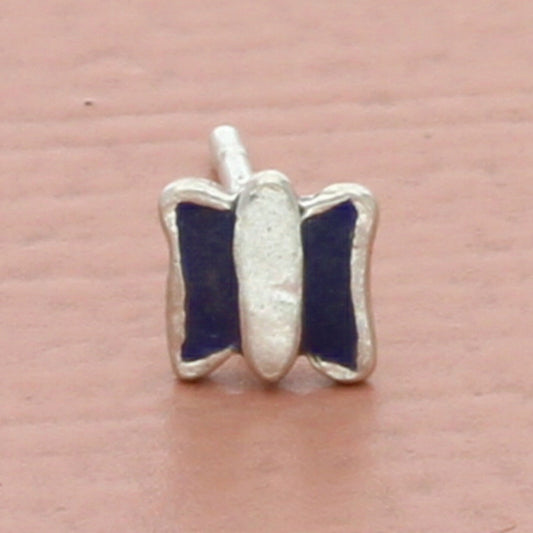 vintage sterling silver enamel butterfly stud single earring